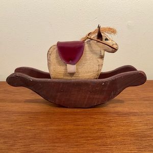 Vintage Folk Art Rocking Horse